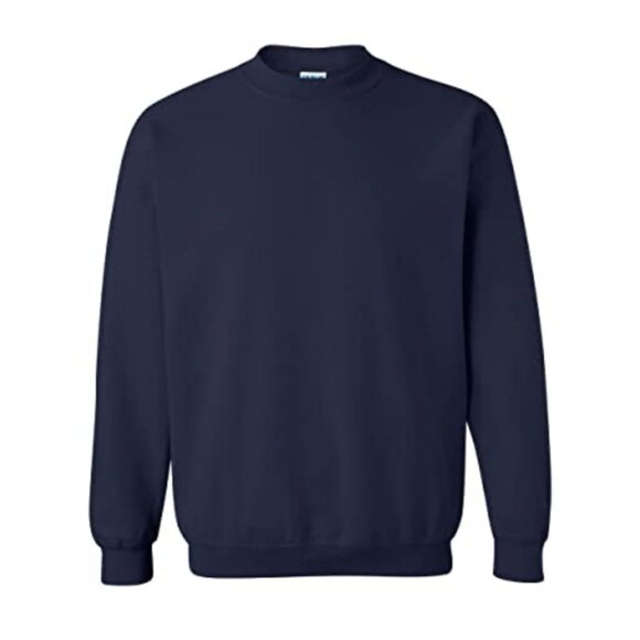 Gildan Heavy Blend Crewneck Sweatshirt M Navy Blue Cotton For Men - Picture 1 of 6